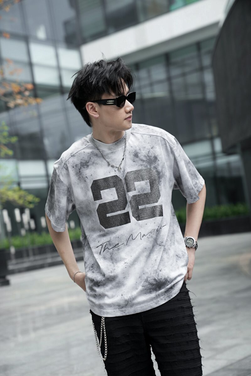 NUMBER T-SHIRT GRAY